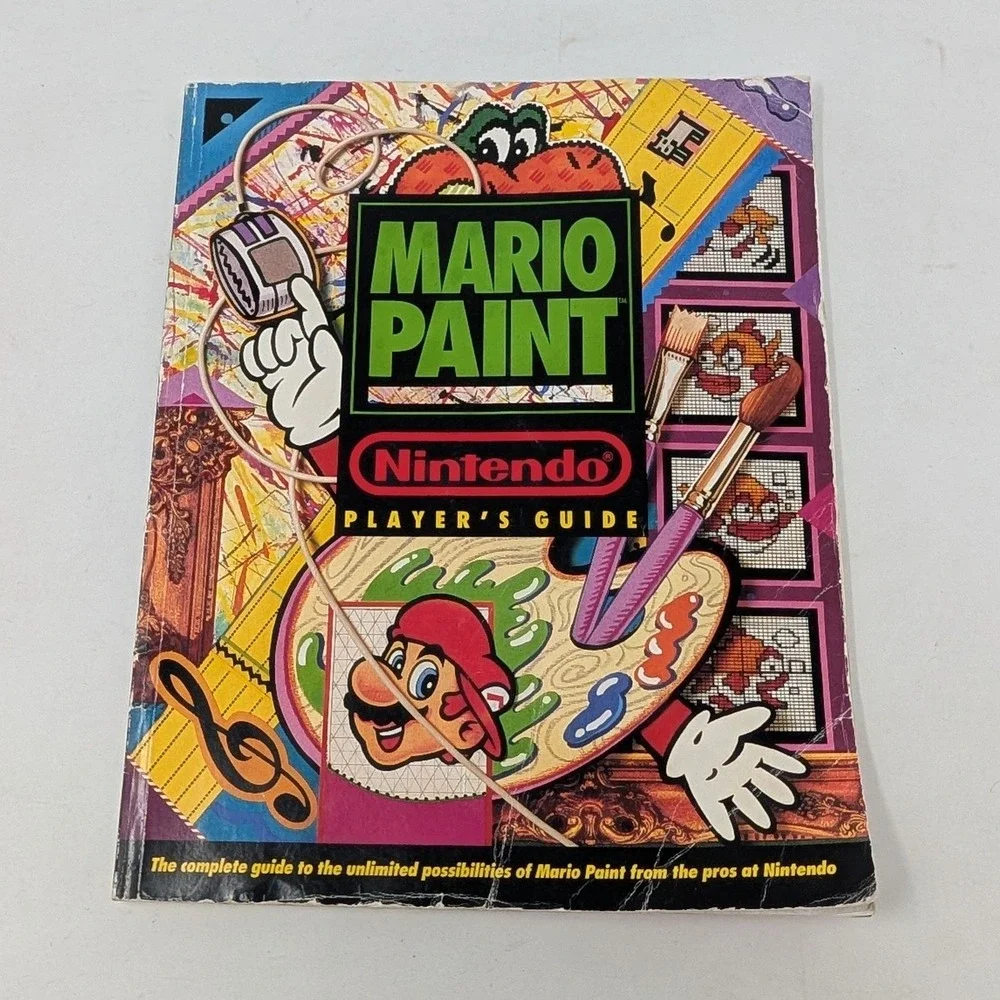 Nintendo Mario Paint Players Guide 1993 SNES Strategy Book 124 Pages